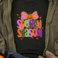 SPOOKY SEASON Halloween Pumpkin Bow Print T Shirt