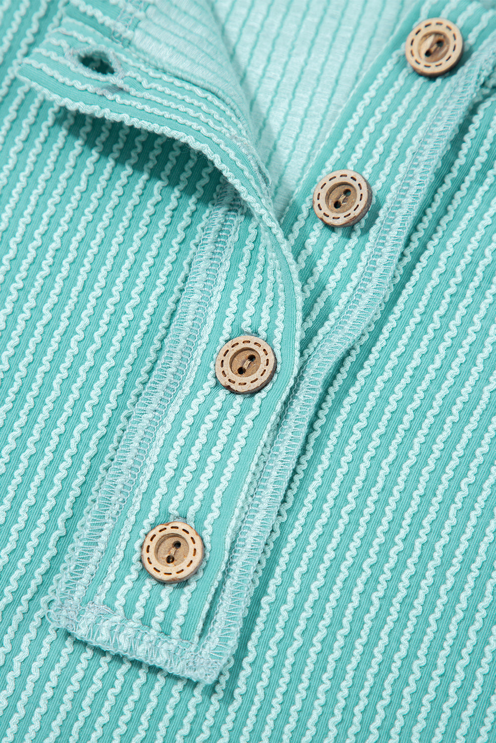 Twisted Ribbed Knit Colorblock Henley Top