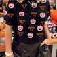 Short Puff Sleeve Bow Knot Plush Skeleton Halloween Sweater