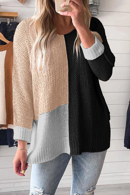 Knit V Neck Loose Sweater
