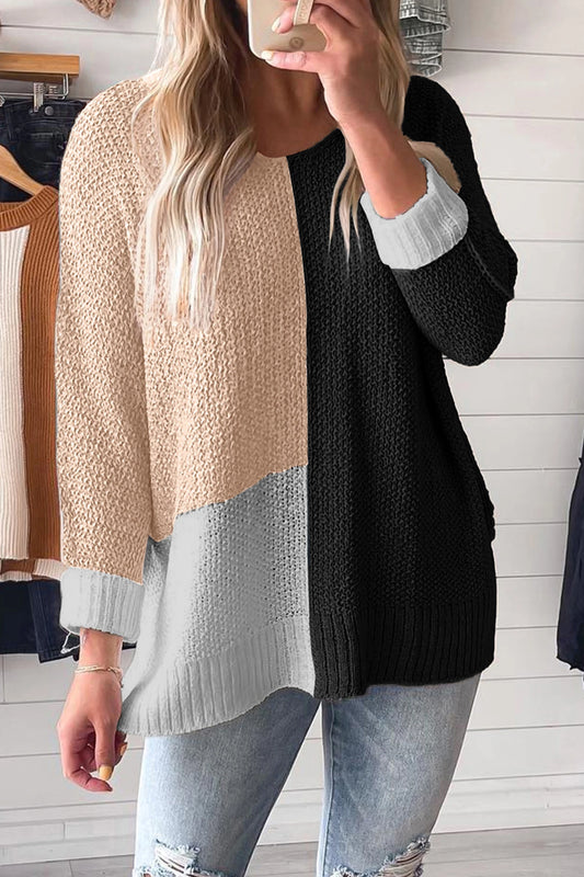 Knit V Neck Loose Sweater