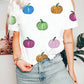 Sequin Pumpkin Patched Cotton Blend T Shirt