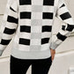 Checkered Ribbed Edge Sweater