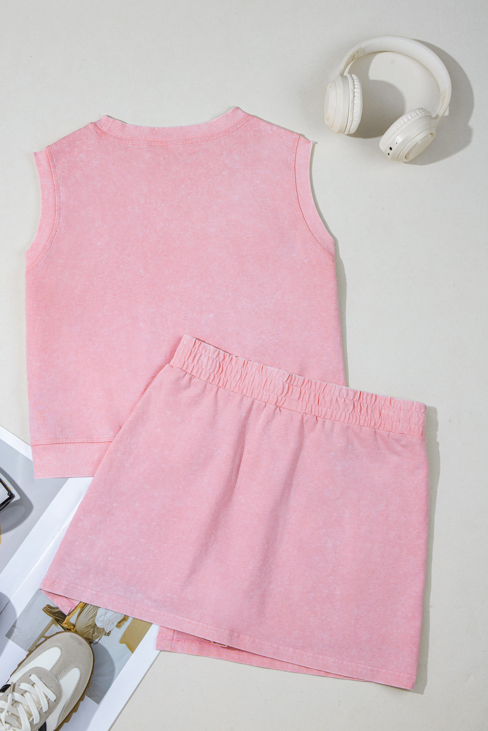USA Flag Graphic Tank Top and Skort Short Set
