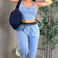A-Tank top + wide-leg trousers(Q6390)