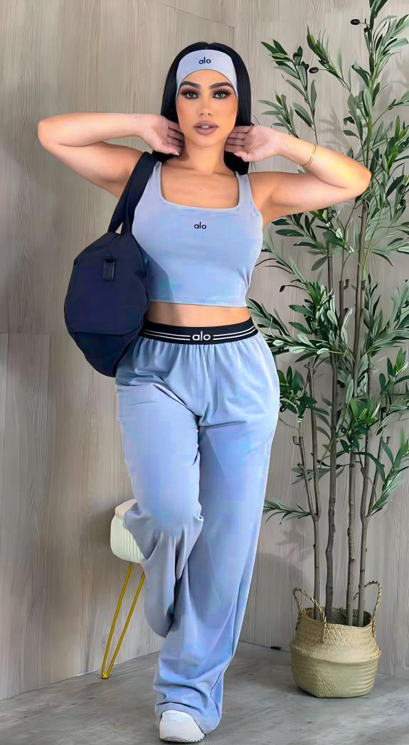 A-Tank top + wide-leg trousers(Q6390)
