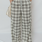 Plaid Wide Leg Casual Pants