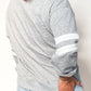 Varsity Striped Detail Crew Neck Plus Sweatshirt