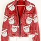 Sequined Santa Christmas Wash Corduroy Jacket