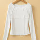 Exposed Seam Ribbed Knit Slim Fit Long Sleeve Top