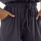 Open Back Cap Sleeve Drawstring Romper