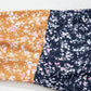 Floral Color Block Patchwork Ruffled Hem Round Neck Blouse