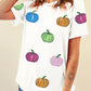 Sequin Pumpkin Patched Cotton Blend T Shirt