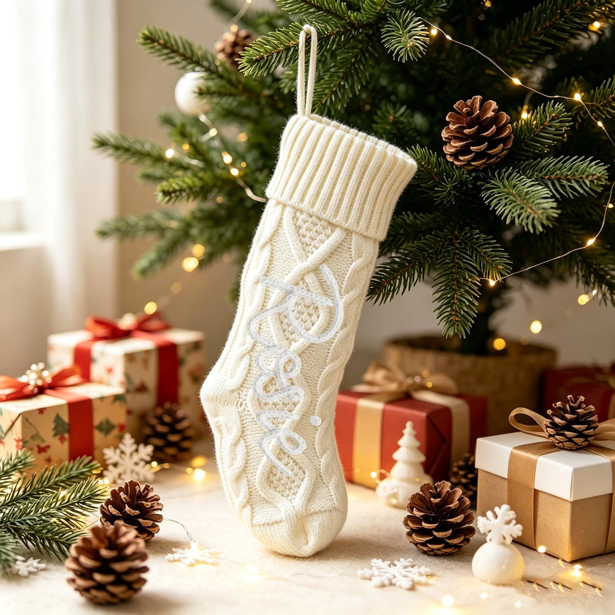Custom Handmade Embroidered Christmas Stocking