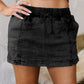 Drawstring High Waist Pocketed Denim Shorts