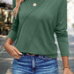 Asymmetric Seam Detail Solid Color Long Sleeve Top