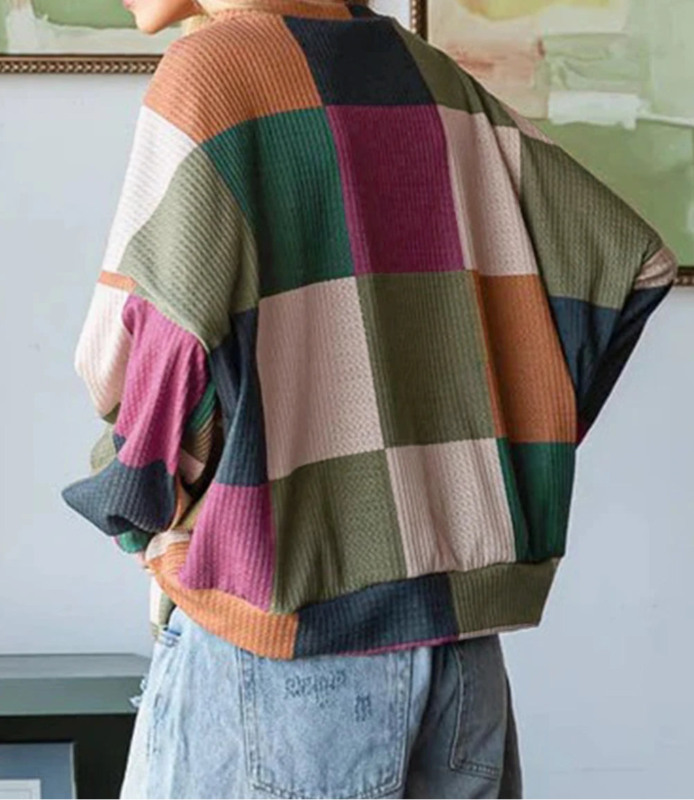 Textured Knit Long Sleeve Loose Top