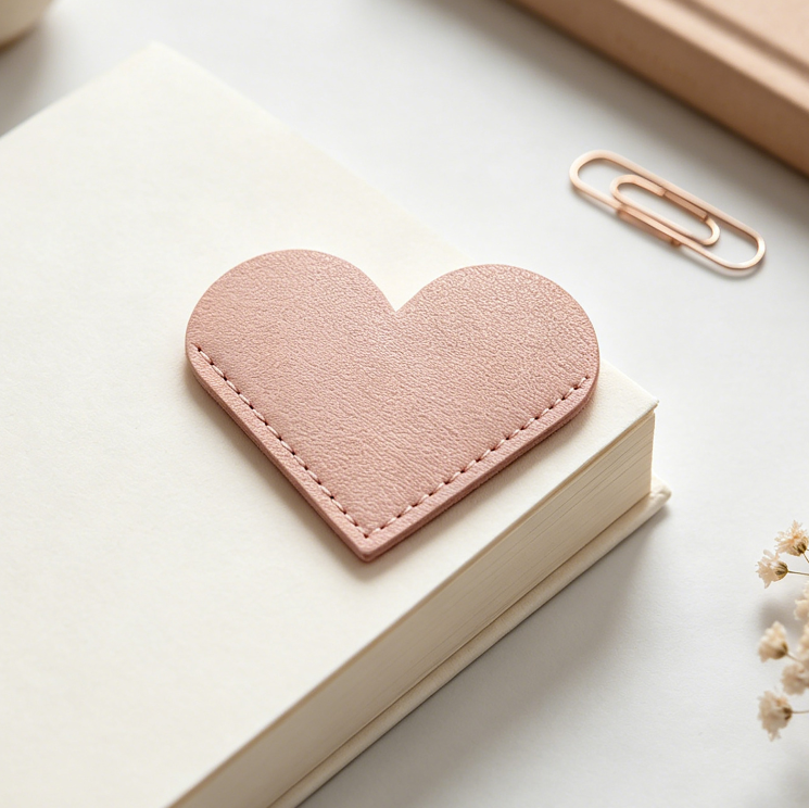 Custom Heart-Shaped Bookmark – UV Finish