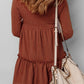 High Waist Long Sleeve Mini Dress
