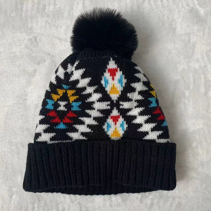 Ladies  Print Thermal Knit Hat