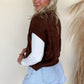 Cable Texture Crew Neck Short Sleeve Sweater Top
