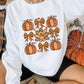 Cute Turkey Fall Pumpkin Bow Print Drop Shoulder Sweatshirt