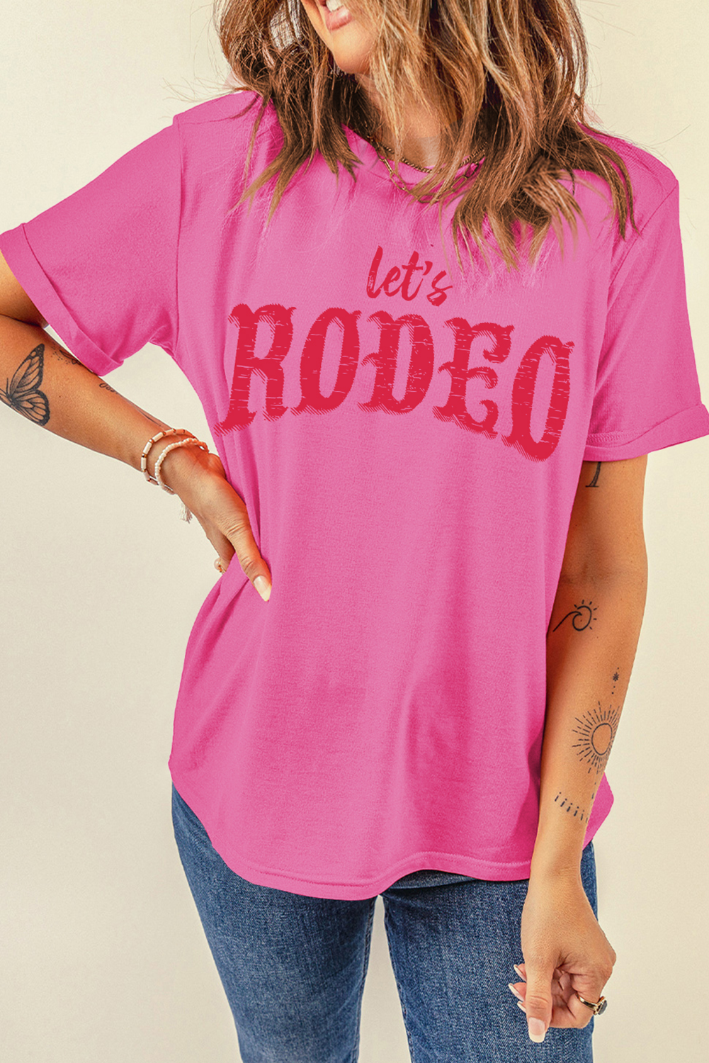 Lets Rodeo Crew Neck Graphic Tee