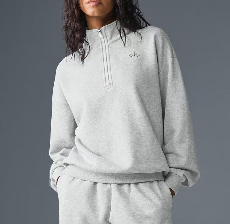 Women's Half-Zip Pullover & Shorts Lounge Set