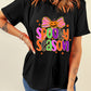 SPOOKY SEASON Halloween Pumpkin Bow Print T Shirt