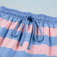 Stripe Dolman Tee Drawstring Skort Athletic 2pcs Set