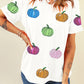 Sequin Bow Pumpkin Patched Cotton Blend T Shirt