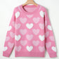 Pearl Heart Print Sweater