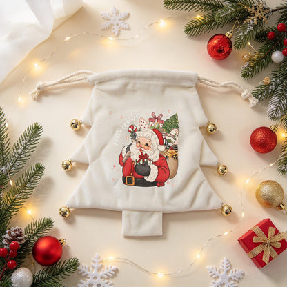 Velvet Christmas Tree Gift Bag – Heat-Transferred Design