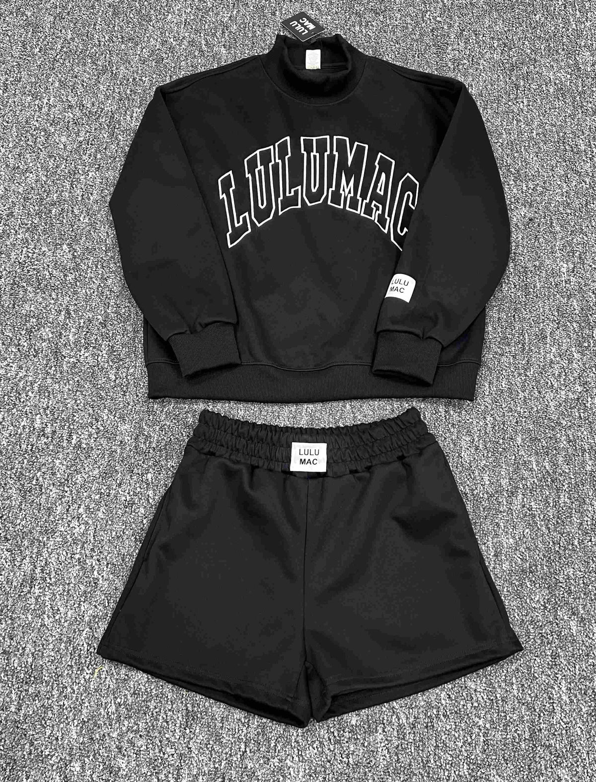 Solid-color Mock-neck Set