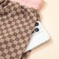 Checkerboard Long Sleeve Pullover and Shorts Set