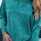 Letter Embroidery Mineral Wash Loose Sweatshirt