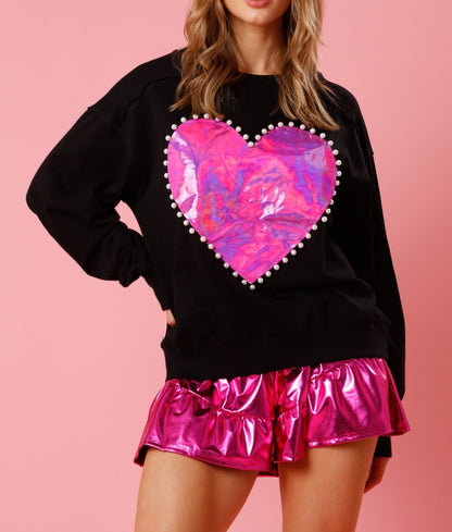 Valentine Heart Pearl Sweatshirt