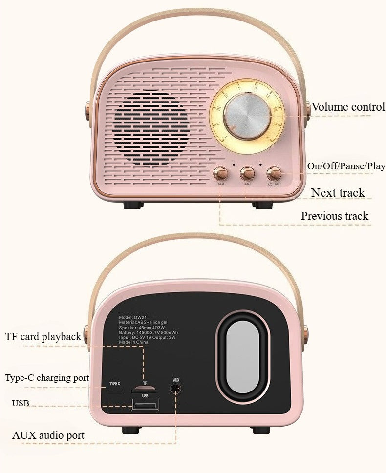 Retro Radio Bluetooth Speaker mini Portable Audio