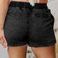Drawstring High Waist Pocketed Denim Shorts