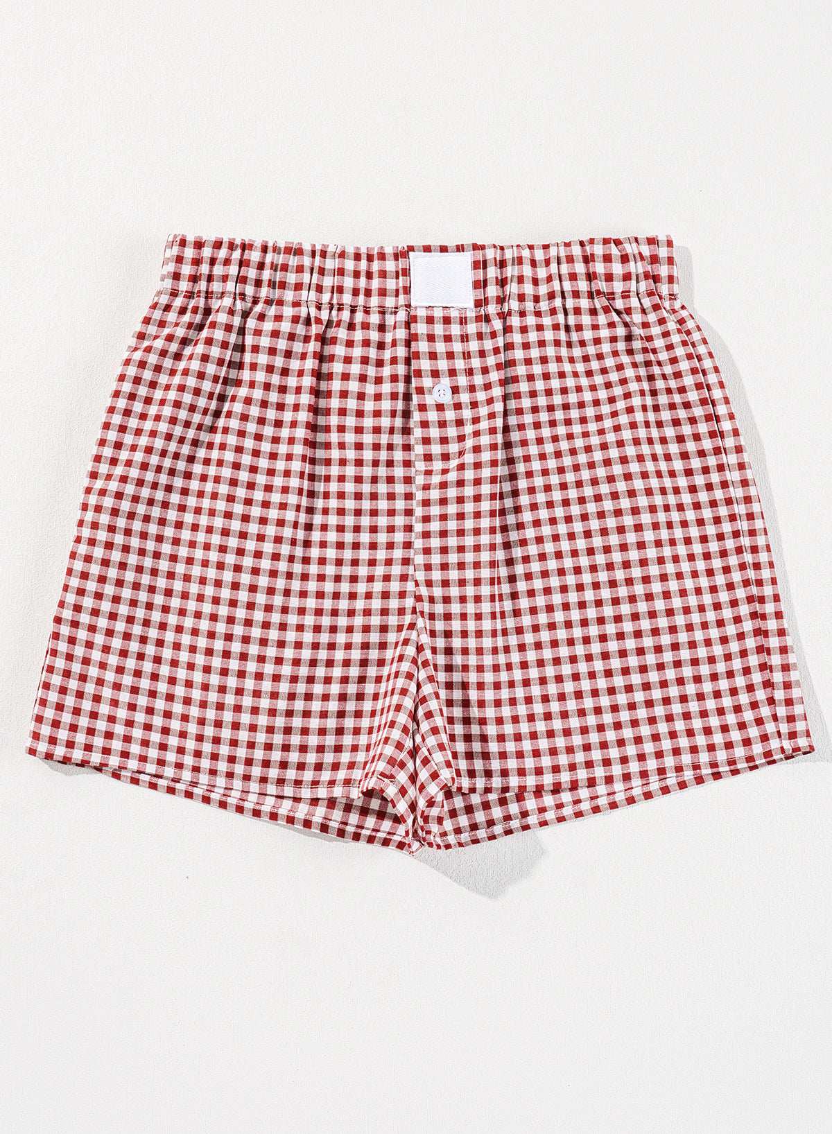 Gingham Printed High Waist Shorts