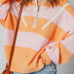 Colorblock Half Zip Oversize Sweater