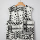 Print Pocketed Western Fashion Vest Jacket