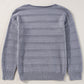 Boat Neck Drop Shoulder Pointelle Knit Sweater