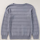 Boat Neck Drop Shoulder Pointelle Knit Sweater