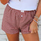 Gingham Printed High Waist Shorts