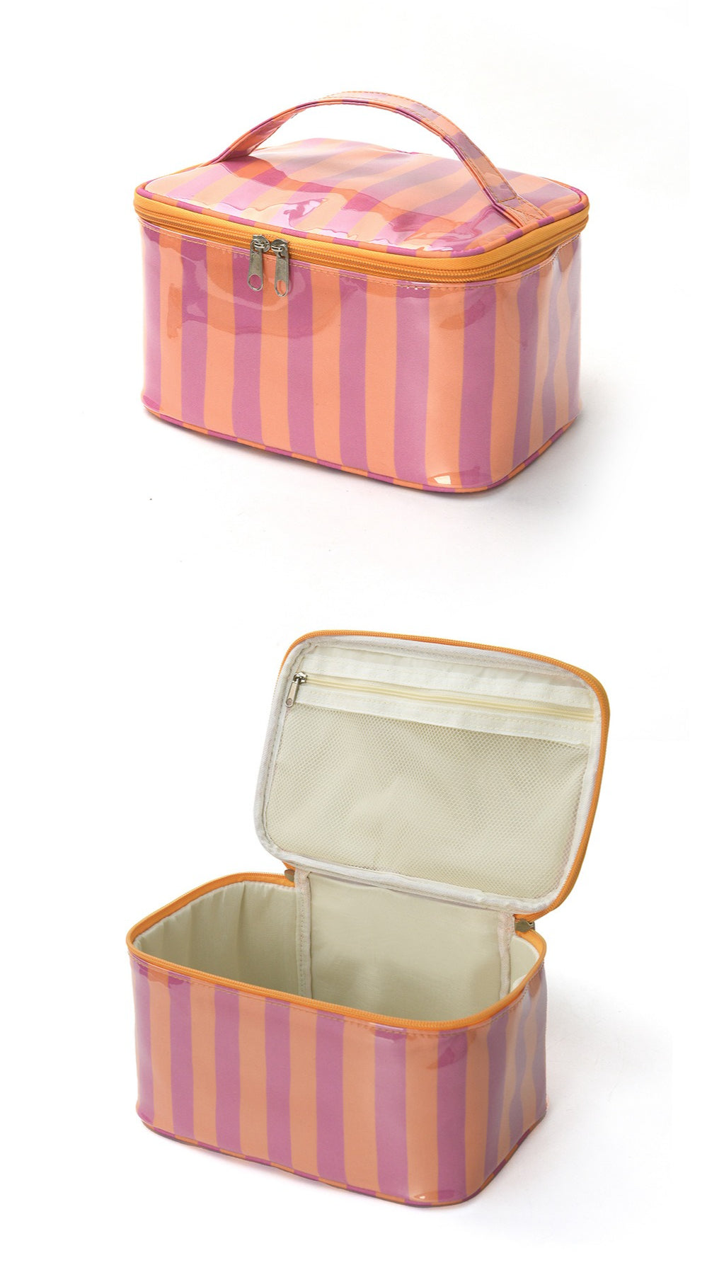 Candy Stripe PVC Cosmetic Bag