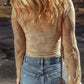 Lace Mesh Crochet Splicing Slim Blouse