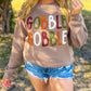 GOBBLE Letter Graphic Thanksgiving Shift Sweatshirt