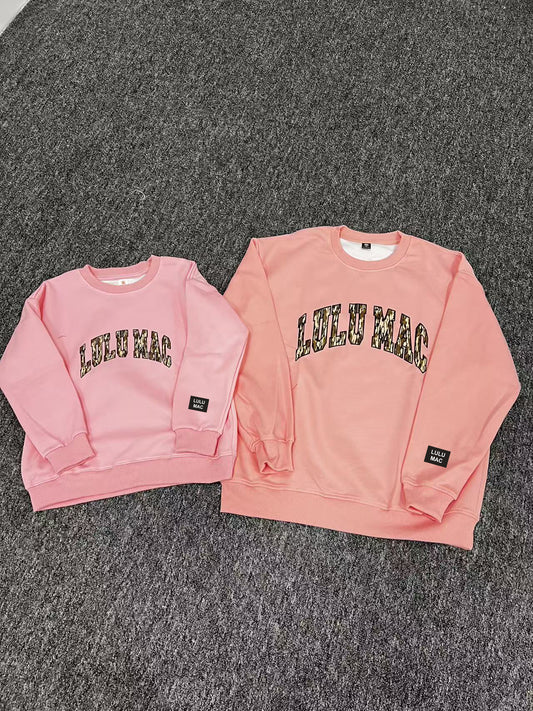 Patchwork Crewneck Sweatshirt Matching Outfits (KIDS)