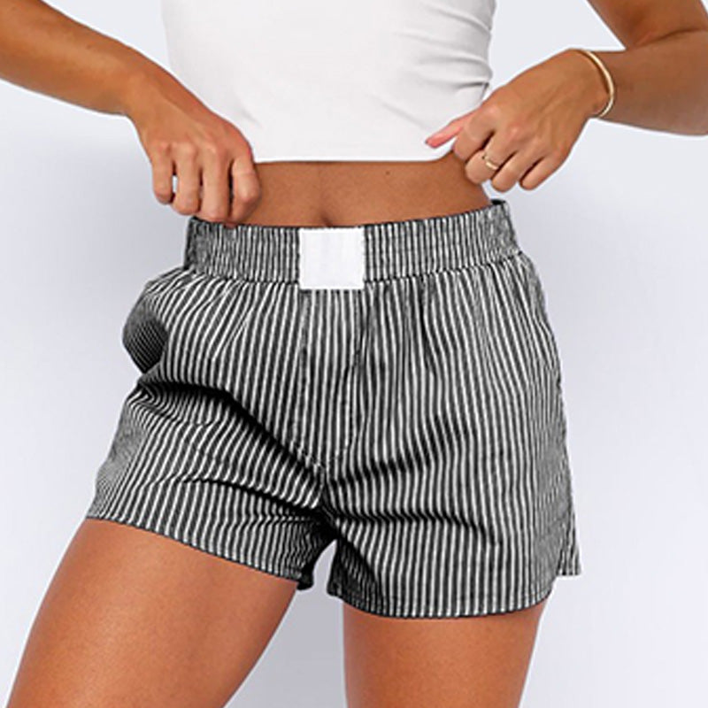 Summer Linen Casual Striped Shorts